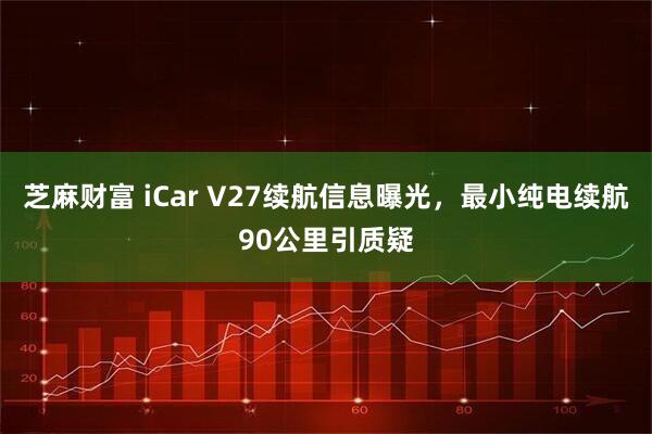 芝麻财富 iCar V27续航信息曝光，最小纯电续航90公里引质疑