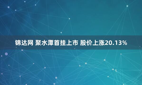 锦达网 聚水潭首挂上市 股价上涨20.13%